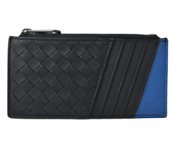 bv 19 p10 1 Bottega Veneta Card Case Intrecciato Blue