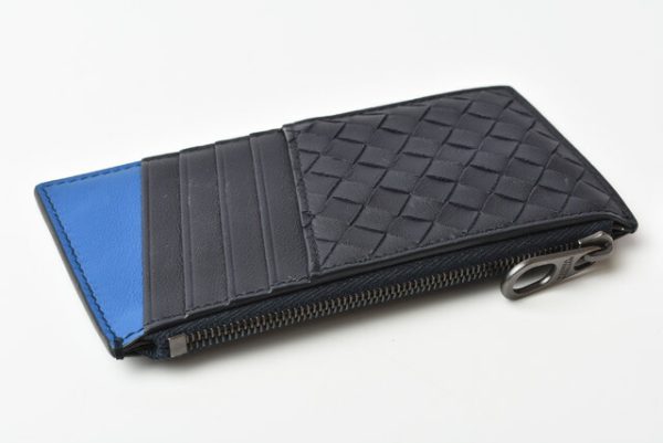 bv 19 p10 2 Bottega Veneta Card Case Intrecciato Blue