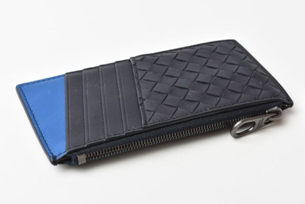 bv 19 p10 2 Bottega Veneta Coin Case Intrecciato Blue Blue