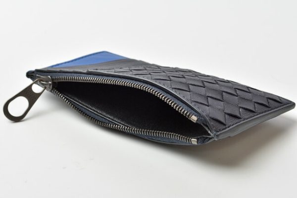 bv 19 p10 5 Bottega Veneta Card Case Intrecciato Blue