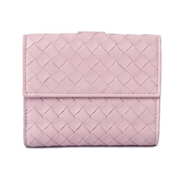 bv 20 p0520 1 Bottega Veneta Mini Wallet FIntrecciato Pink