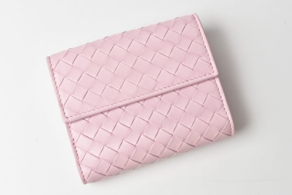 bv 20 p0520 2 Bottega Veneta Mini Wallet FIntrecciato Pink