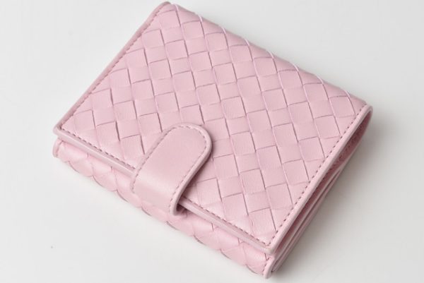 bv 20 p0520 3 Bottega Veneta Mini Wallet FIntrecciato Pink