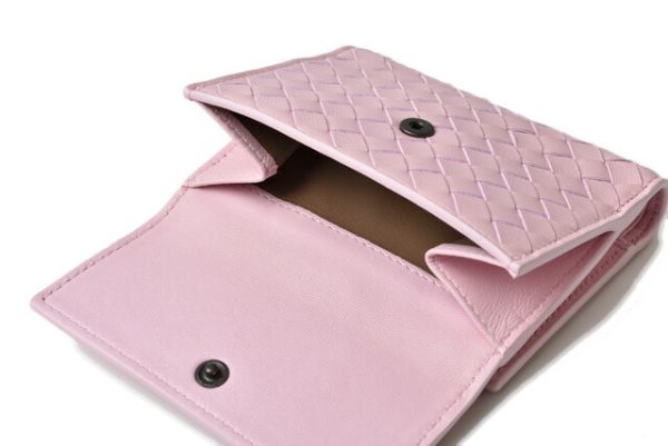 bv 20 p0520 7 Bottega Veneta Mini Wallet FIntrecciato Pink