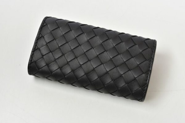 bv 201130 493 5 6 Bottega Veneta Key Case Intrecciato Nappa Black