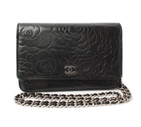 c 16 112 1 Chanel Camellia Wallet Lambskin Black