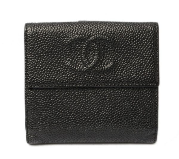 c 17 050 1 CHANEL Folding Wallet Caviar Black