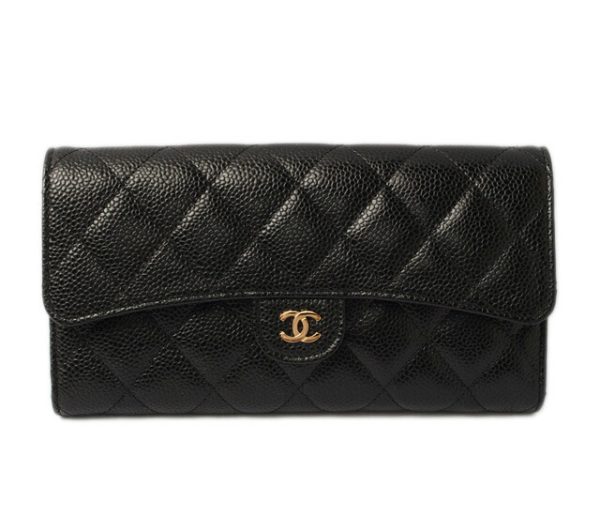 c 17 072 1 CHANEL Long Wallet Matelasse Black