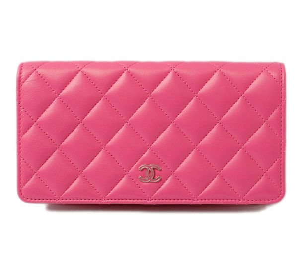 c 17 077 1 CHANEL Long Wallet Matelasse Pink