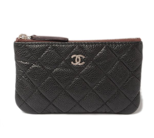 c 17 081 1 CHANEL Coin Case Caviar Black