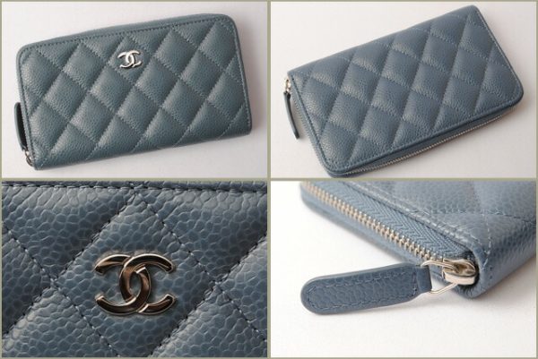 c 17 083 3 Chanel Matelasse Pouch Caviar Skin Blue