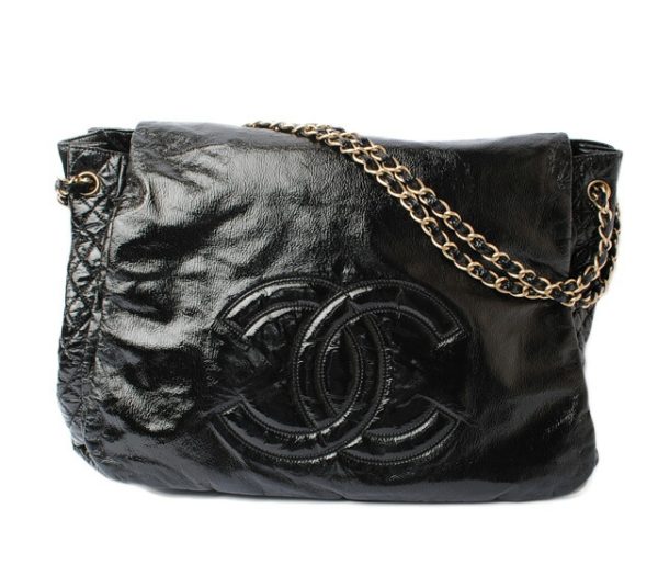 c 17 084 1 1 CHANEL Chain Shoulder Bag Nylon Quilting Black