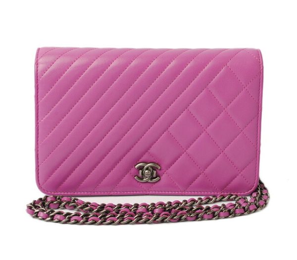 c 17 085 1 CHANEL Long Wallet Matelasse Purple