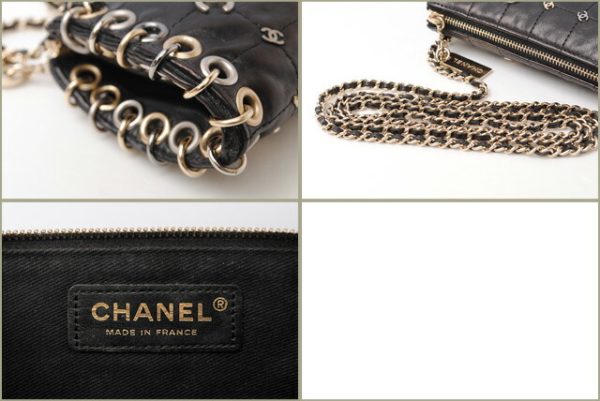 c 17 087 6 Chanel Pochette Chain Bag Black