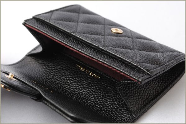 c 17 095 3 Chanel Coin Case Caviar Skin Black