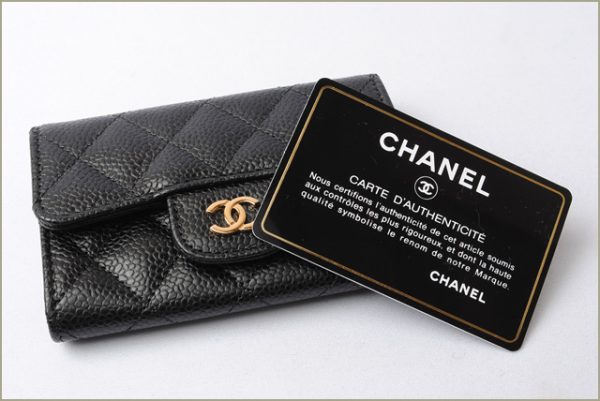 c 17 095 5 Chanel Coin Case Caviar Skin Black