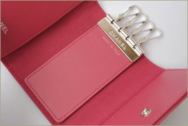 c 17 098 2 Chanel Key Case Camellia Pink