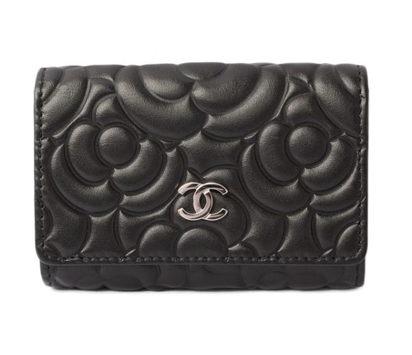 c 17 099 1 Chanel Key Case Camellia Black