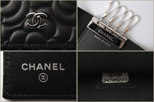 c 17 099 4 Chanel Key Case Camellia Black