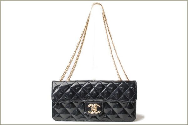 c 17 101 7 Chanel Quilted Chain Bag Patent Blue