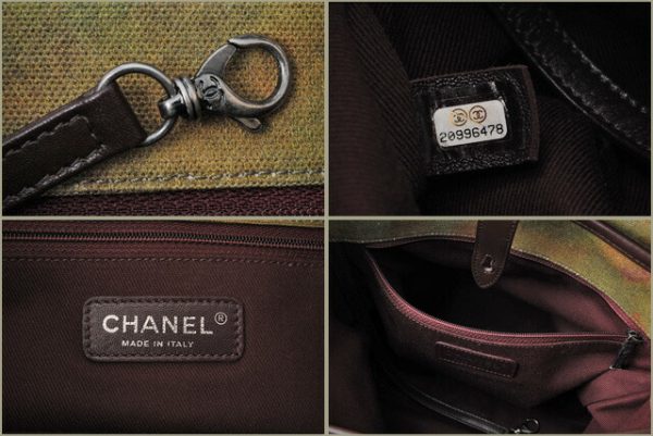 c 17 103 8 CHANEL Messenger Bag Patchwork Khaki