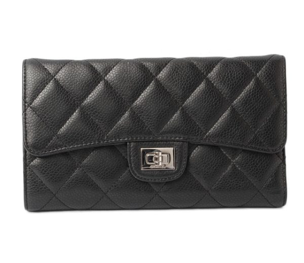 c 17 108 1 CHANEL Long Wallet Matelasse Black