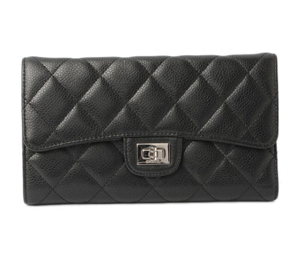 c 17 108 1 Chanel Matelasse Wallet 3 FCaviar Skin Black