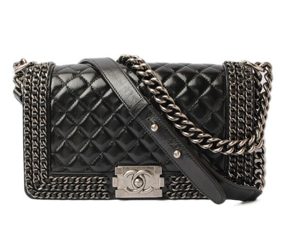 c 18 007 1 CHANEL Chain Shoulder Bag Boy Chanel Black