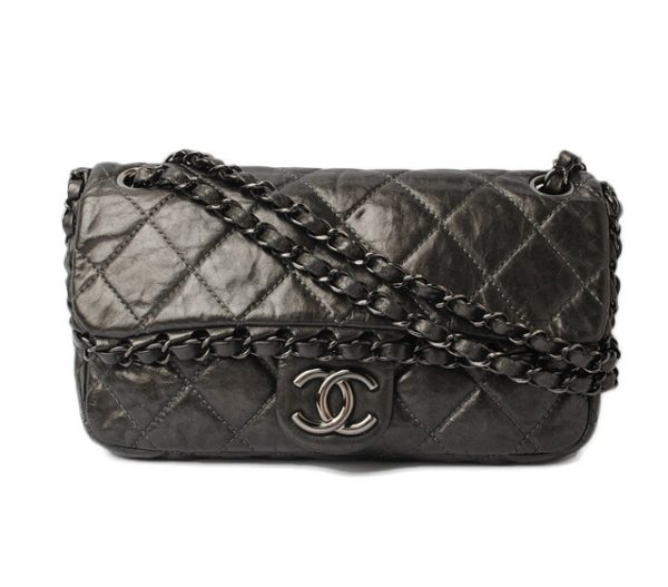 c 18 009 1 CHANEL Chain Shoulder Bag Gunmetal