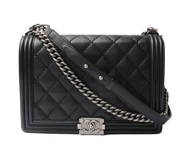 c 18 010 1 CHANEL Chain Shoulder Bag Boy Chanel Black