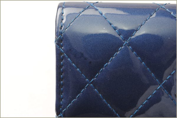 c 18 023 3 CHANEL Coin Case Patent Blue