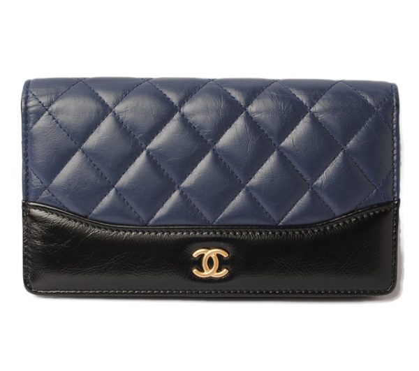 c 18 024 1 CHANEL Long Wallet Blue