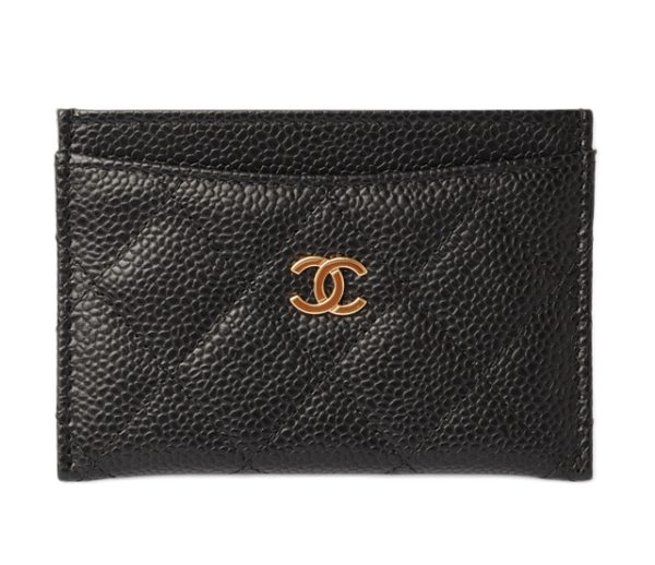 c 18 029 1 Chanel Matelasse Card Case Caviar Skin Black