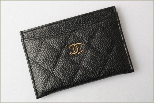 c 18 029 2 CHANEL Card Case Caviar Black