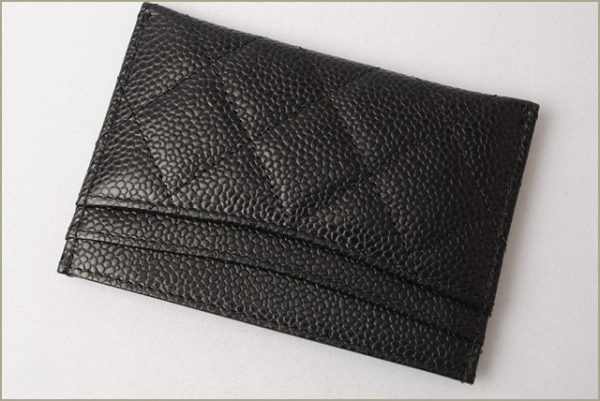 c 18 029 3 Chanel Matelasse Card Case Caviar Skin Black