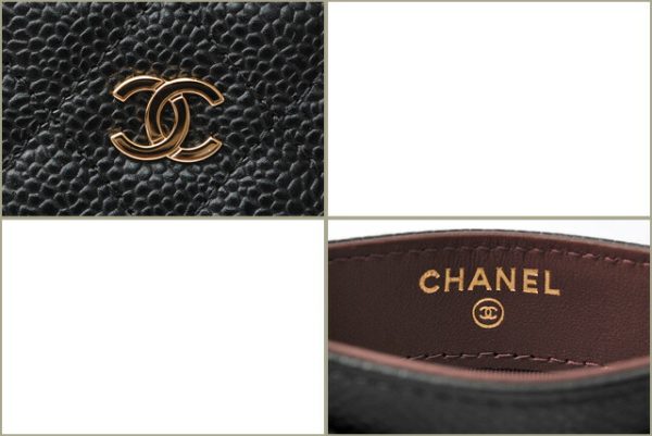 c 18 029 4 CHANEL Card Case Caviar Black