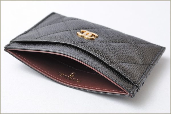 c 18 029 5 Chanel Matelasse Card Case Caviar Skin Black