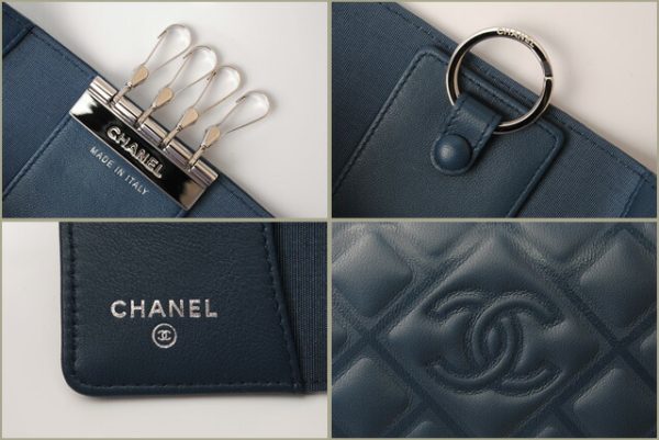 c 18 037 4 CHANEL Key Case Matelasse Blue