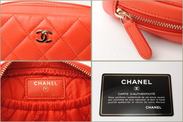 c 18 045 5 CHANEL Clutch Bag Lambskin Coral