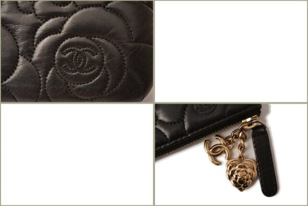 c 18 054 7 CHANEL Coin Case Camellia Black