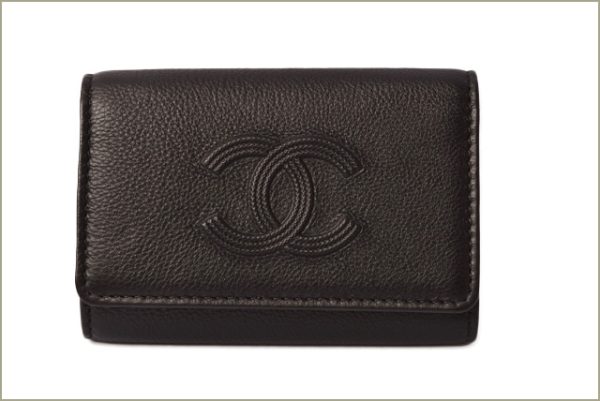 c 18 064 3 CHANEL Key Case Grained Calf Black