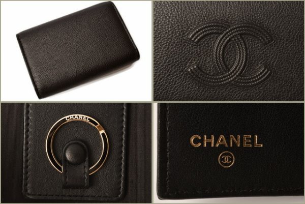 c 18 064 4 CHANEL Key Case Grained Calf Black