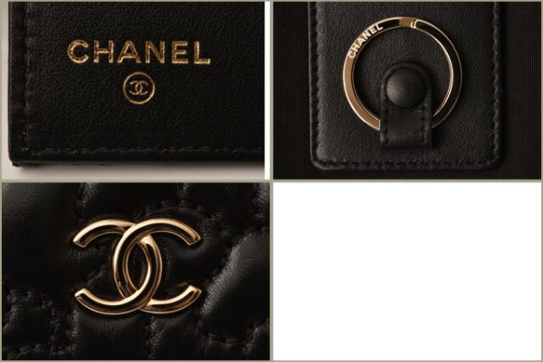 c 18 064 6 Chanel Key Case Camellia Black