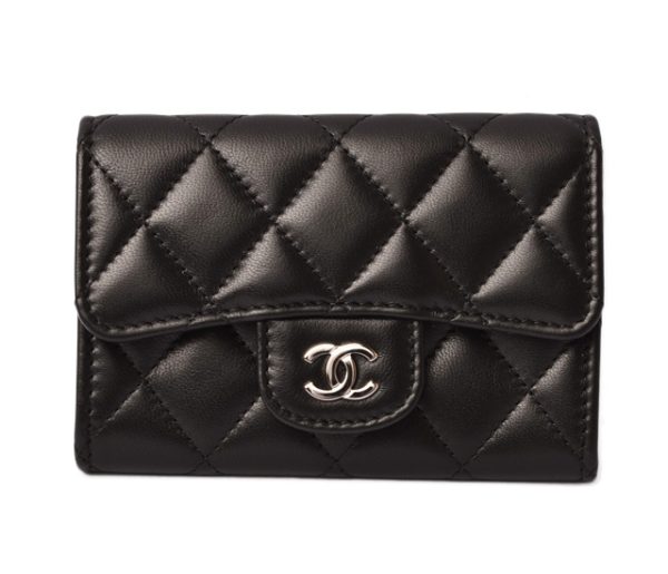 c 18 076 1 CHANEL Coin Case Lambskin Black