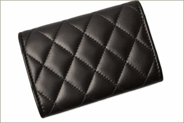 c 18 076 3 CHANEL Coin Case Lambskin Black