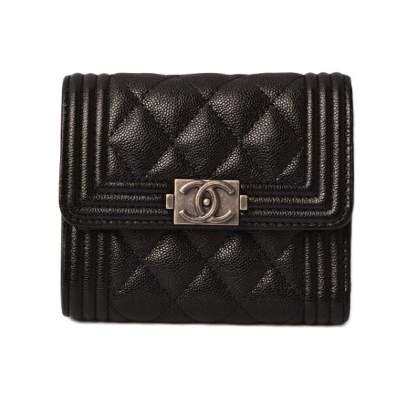 c 18 077 1 CHANEL Boy Chanel 3 FWallet Caviar Black