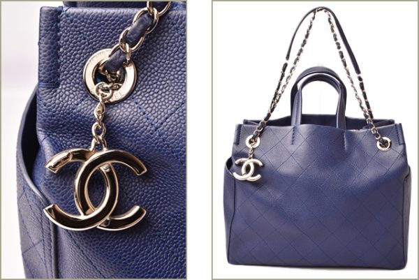 c 18 081 3 CHANEL Tote Bag Quilted Blue