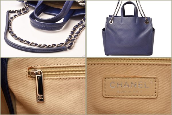 c 18 081 6 CHANEL Tote Bag Quilted Blue