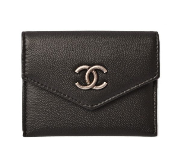 c 18 096 1 CHANEL Card Case Black Gunmetal