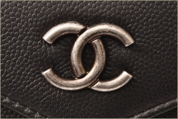 c 18 096 4 CHANEL Card Case Black Gunmetal